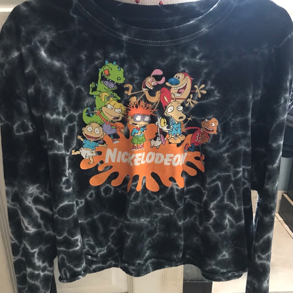 Nickelodeon Rugrats Squad Retro 90's Blue Navy Tie Dye Size L T-Shirt